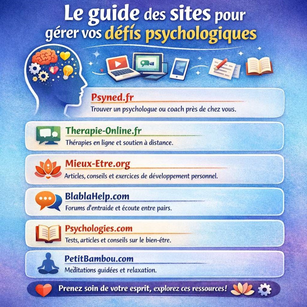 Le guide des sites pour gérer vos défis psychologiques | Ressources et accompagnement